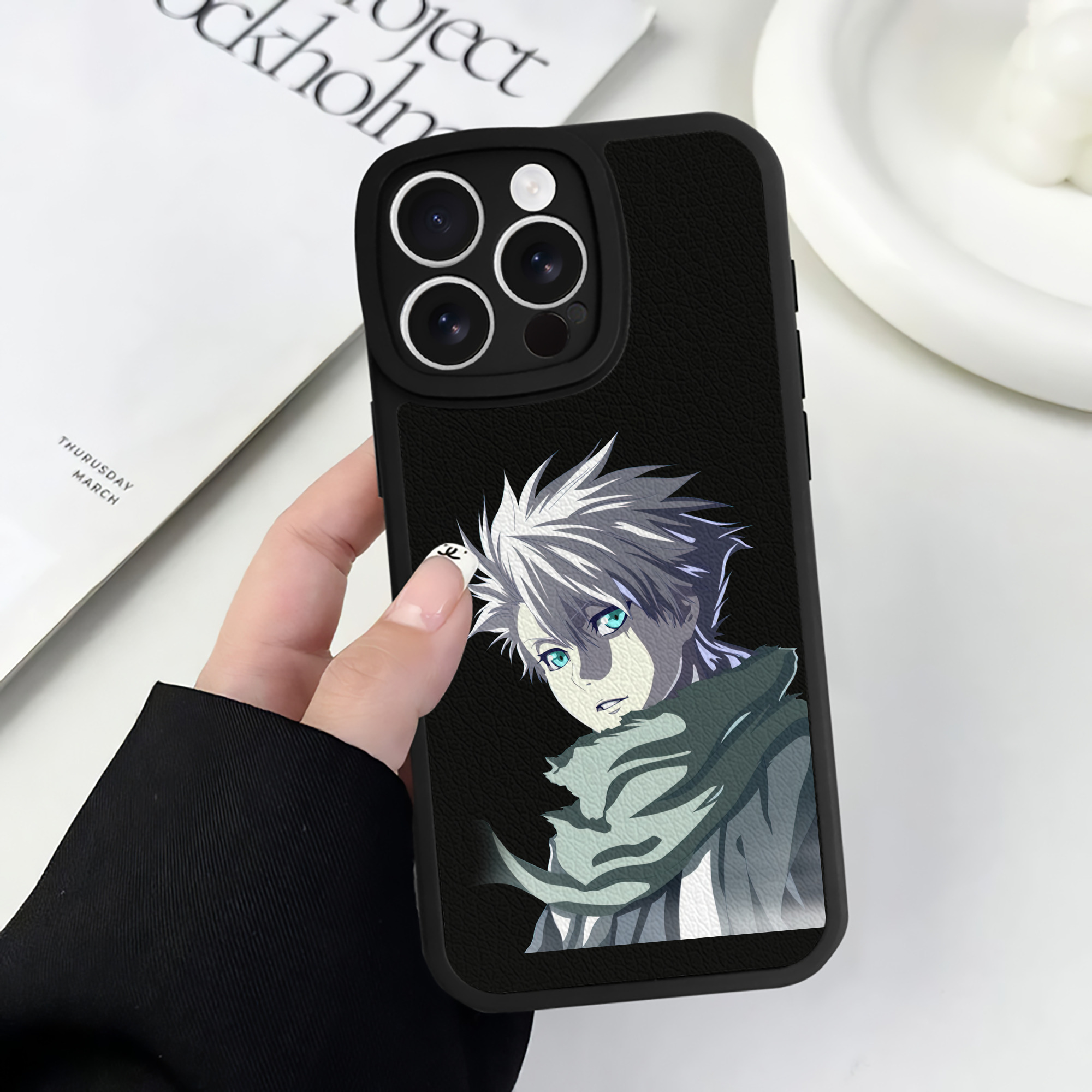 （画像用） ブリーチ 日番谷冬獅郎（ひつがや とうしろう） BLEACH Hitsugaya Toushirou 【iPhone 16シリーズ対応】シリコンスマホケース（レザー調） 材質：シリコン